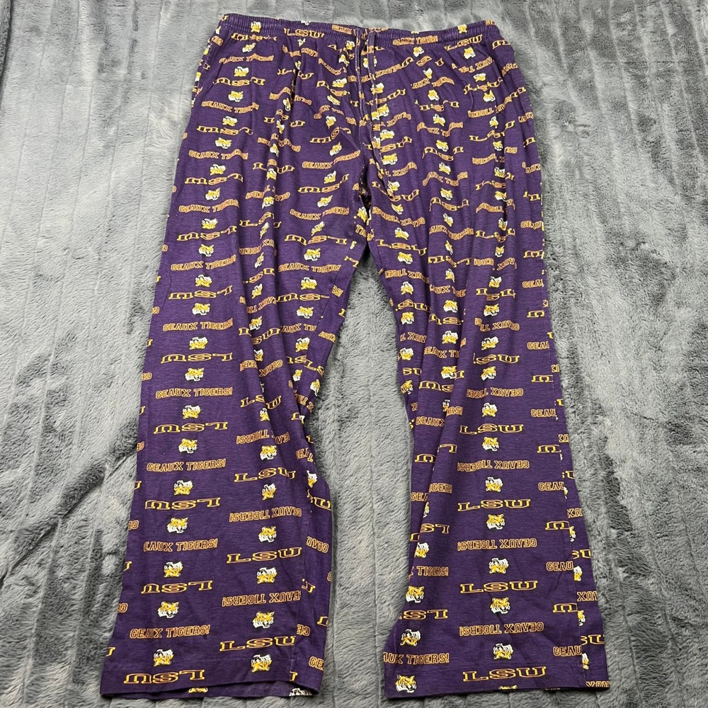 Starter LSU Tigers Pajama Pants Mens XL Purple Geaux Tigers Cotton Lounge Pants